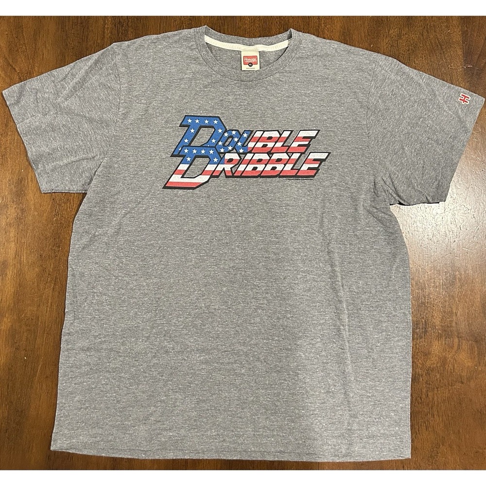 Double Dribble Retro Basketball Nes Nintendo - Homage T Shirt Mens Size XL Gray